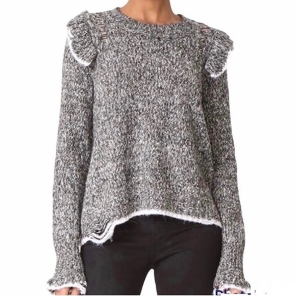 Wildfox Sweaters - Wildfox Ruffle Trim Distressed Sweater Size S